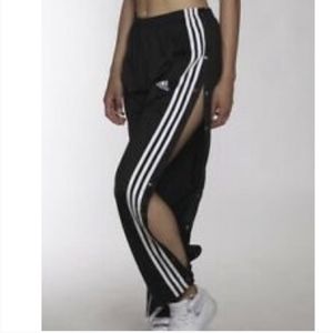adidas tricot black side snap pants high-rise